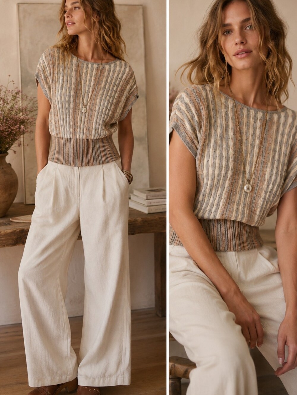 Anthropologie Moth Nessa short sleeve ribbed pullover knit top size small